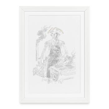 George Washington Grilling BBQ - Framed poster (27 × 37 cm) - white - Front