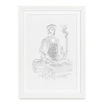James K. Polk at BBQ Grilling - Framed poster (27 × 37 cm) - white - Front