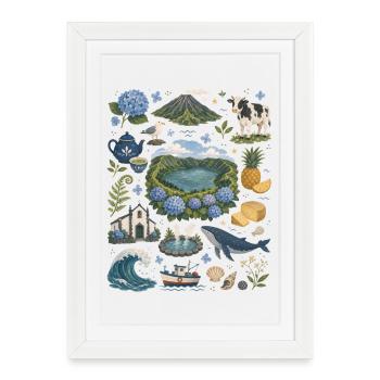 Azores | Volcanic Islands, Whales & Nature - Framed poster (27 × 37 cm) - white - Front