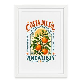 Andalucia Costa del Sol Design - Framed poster (27 × 37 cm) - white - Front