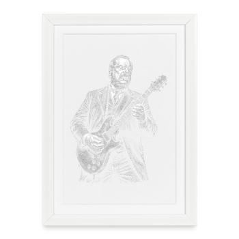Guitare Grover Cleveland - Affiche encadrée (27 × 37 cm) - blanc - Devant