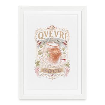 Géorgie Géorgienne Tbilissi Sakartvelo Qvevri Soul - Affiche encadrée (27 × 37 cm) - blanc - Devant