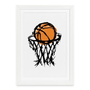 Basketball - Framed poster (27 × 37 cm) - white - Front