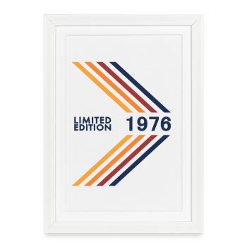 Édition limitée 1976 Anniversaire Homme Femme Vintage - Affiche encadrée (27 × 37 cm) - blanc - Devant