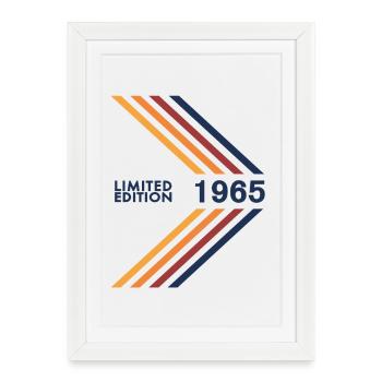 Édition limitée 1965 Anniversaire Homme et Femme Vintage - Affiche encadrée (27 × 37 cm) - blanc - Devant