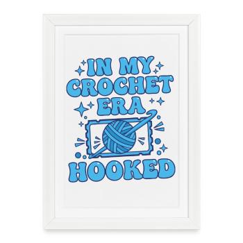À mon époque du crochet, fil crocheté drôle pour amateurs de crochets - Affiche encadrée (27 × 37 cm) - blanc - Devant