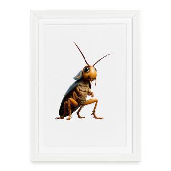 cafards insectes cafards cafards cafards - Affiche encadrée (27 × 37 cm) - blanc - Devant