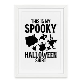 Voici mon t-shirt d’Halloween effrayant Halloween - Affiche encadrée (27 × 37 cm) - blanc - Devant