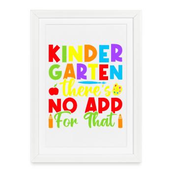Enseignante de maternelle Pas d’application pour cette enseignante de maternelle - Affiche encadrée (27 × 37 cm) - blanc - Devant