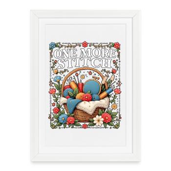 Un amour de broderie de plus au point - Affiche encadrée (27 × 37 cm) - blanc - Devant