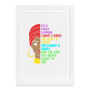 Signe du zodiaque Vierge - Affiche encadrée (27 × 37 cm) - blanc - Devant