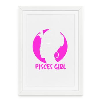 Zodiac sign Pisces - Framed poster (27 × 37 cm) - white - Front