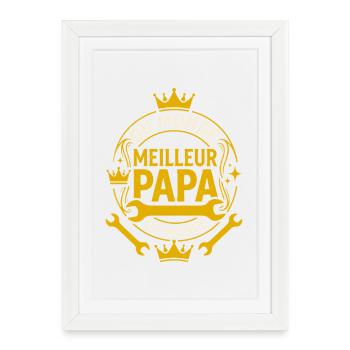 Meilleur Papa Du Monde Bricoleur Rétro - Affiche encadrée (27 × 37 cm) - blanc - Devant