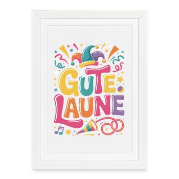 Costume de Carnaval de bonne humeur Alaaf - Affiche encadrée (27 × 37 cm) - blanc - Devant
