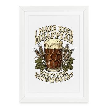 Je fais disparaître la bière Artisan - Affiche encadrée (27 × 37 cm) - blanc - Devant