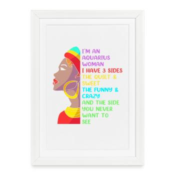 Signe du zodiaque Verseau - Affiche encadrée (27 × 37 cm) - blanc - Devant