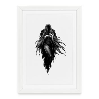 Fog spirit in black cape - Framed poster (27 × 37 cm) - white - Front