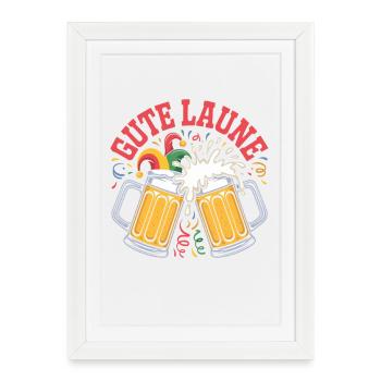 Costume de Carnaval de bonne humeur Alaaf - Affiche encadrée (27 × 37 cm) - blanc - Devant