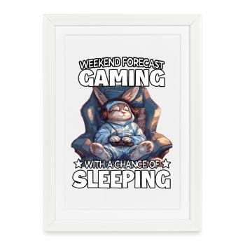 Weekend Gaming: Sleeping Bunny - Framed poster (27 × 37 cm) - white - Front