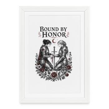 Liés par l’honneur | Amour gothique médiéval - Affiche encadrée (27 × 37 cm) - blanc - Devant