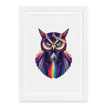 Spectral Owl Prism and Optics Illustration - Framed poster (27 × 37 cm) - white - Front