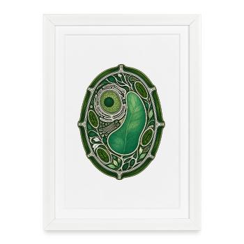 Botanical Plant Cell Stained Glass Illustration - Framed poster (27 × 37 cm) - white - Front