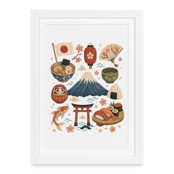 Japan | Fuji, Sakura & Indulgence - Framed poster (27 × 37 cm) - white - Front