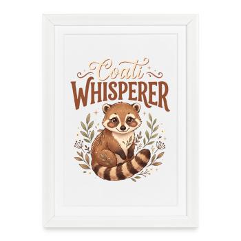 Coati Whisperer Illustration - Framed poster (27 × 37 cm) - white - Front