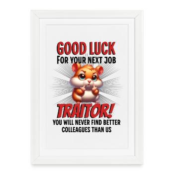 Funny Farewell Coworker - Framed poster (27 × 37 cm) - white - Front