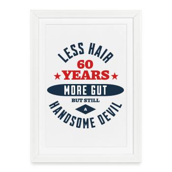 60th Birthday Devil - Framed poster (27 × 37 cm) - white - Front