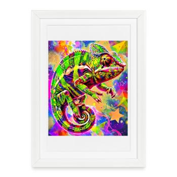 chameleon - Framed poster (27 × 37 cm) - white - Front