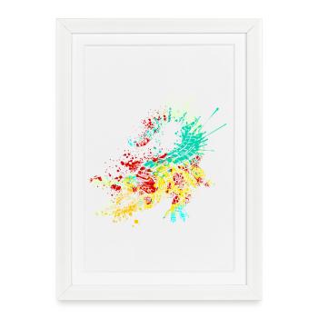 Splash Art Wild Crocodile - Framed poster (27 × 37 cm) - white - Front