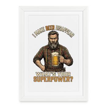Je fais disparaître la bière Artisan - Affiche encadrée (27 × 37 cm) - blanc - Devant