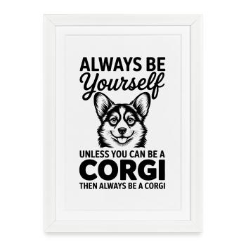 Welsh Corgi Cardigan Sayings Funny Corgi Gift - Framed poster (27 × 37 cm) - white - Front
