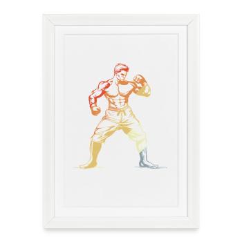 Kickboxer Retro - Framed poster (27 × 37 cm) - white - Front