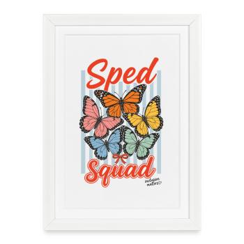 Enseignant en éducation spécialisée de l’équipe spécialisée Butterfly - Affiche encadrée (27 × 37 cm) - blanc - Devant