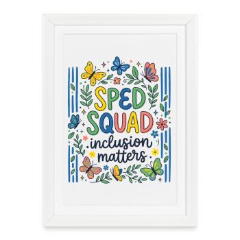 Enseignant en éducation spécialisée de l’équipe spécialisée Butterfly - Affiche encadrée (27 × 37 cm) - blanc - Devant