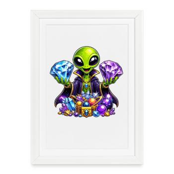 Mage du trésor extraterrestre - Affiche encadrée (27 × 37 cm) - blanc - Devant