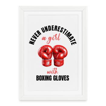 Boxer Girl Power - Framed poster (27 × 37 cm) - white - Front