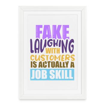 Serveur Barman Barchef - Affiche encadrée (27 × 37 cm) - blanc - Devant