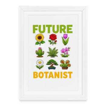 Futur botaniste, jolie plante et plante - Affiche encadrée (27 × 37 cm) - blanc - Devant