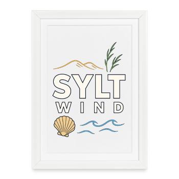 Sylt Wind North Sea Island Motif with Sea & Dunes - Framed poster (27 × 37 cm) - white - Front