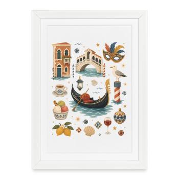 Venice Love | Gondola & Italy - Framed poster (27 × 37 cm) - white - Front