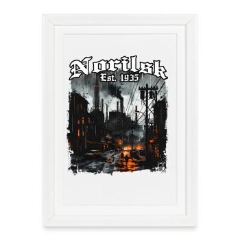Norilsk Industry Night 1935 - Framed poster (27 × 37 cm) - white - Front