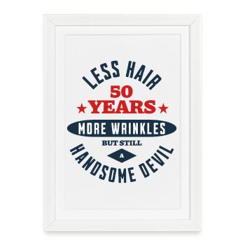 50th Birthday Devil - Framed poster (27 × 37 cm) - white - Front