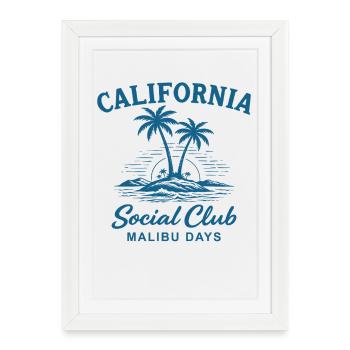 California Social Club Malibu Days - Framed poster (27 × 37 cm) - white - Front
