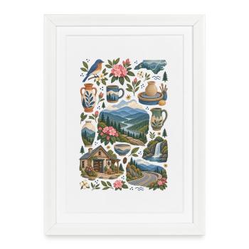 Asheville, North Carolina Love | Blue Ridge - Framed poster (27 × 37 cm) - white - Front