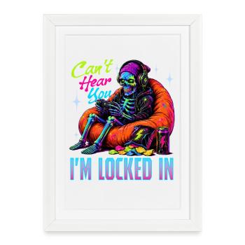 Skeleton Gamer Gaming Halloween - Framed poster (27 × 37 cm) - white - Front
