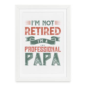 Professional Papa Not Retired - Framed poster (27 × 37 cm) - white - Front