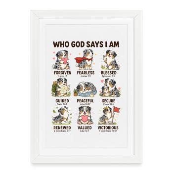  Von Wem Gott Sagt, Dass Ich Ein Elefant Bin? - Gerahmtes Poster (27 × 37 cm) - Weiß - Vorne